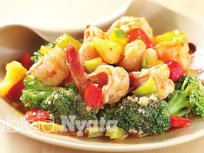Udang Brokoli Asam Manis