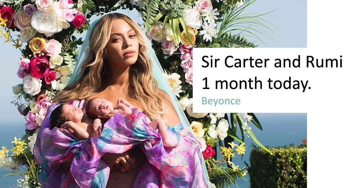 Pamerkan Anak Kembarnya, Beyonce Unggah Foto Fantastis