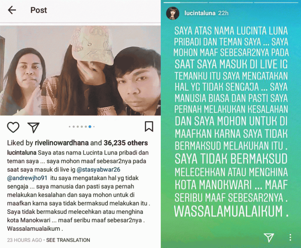 Lucinta-luna-lecehkan papua