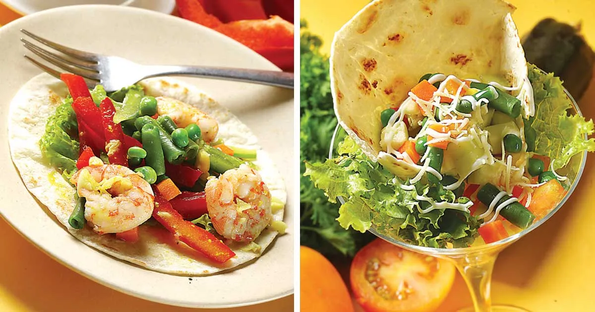 Rekarasa: Salad Udang Tortilla dan Salad Tortilla Sayuran