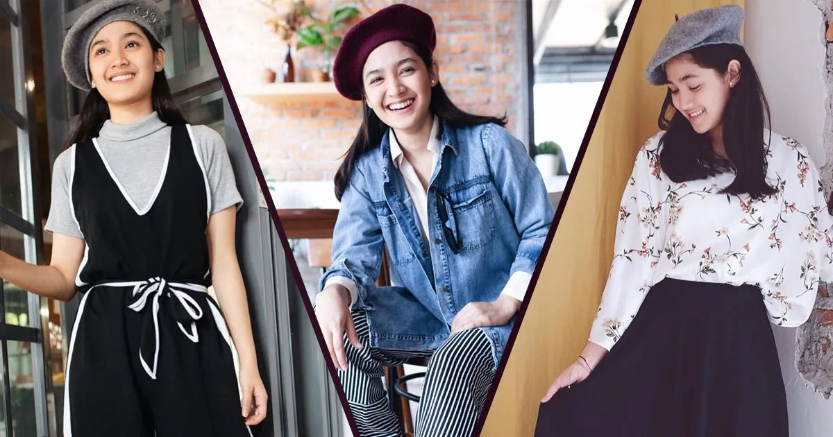 7 Inspirasi Mix and Match Topi Baret Ala Si Cantik Cut Syifa