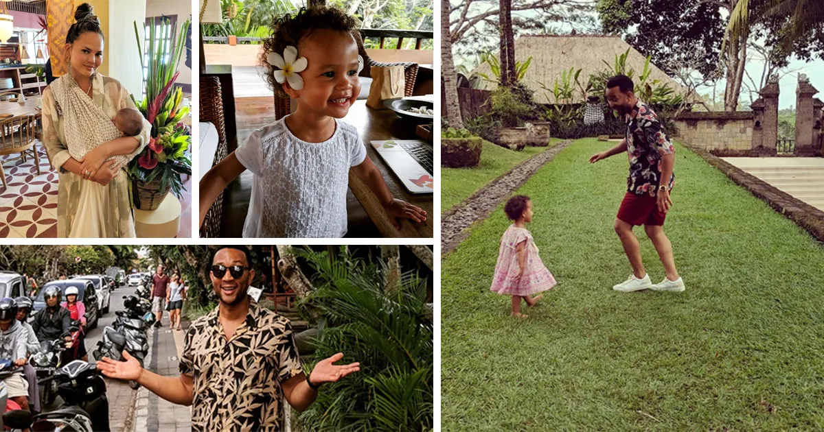 16 Momen Seru Liburan John Legend dan Keluarganya di Bali