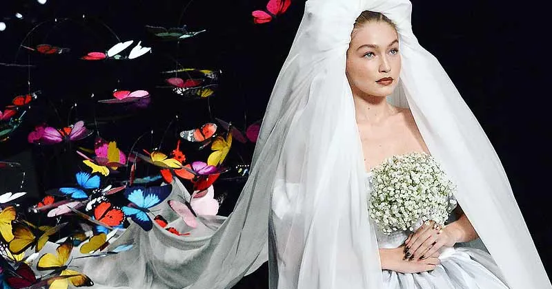 Seperti Dongeng, Kerudung Pengantin Gigi Hadid Diterbangkan Kupu-kupu