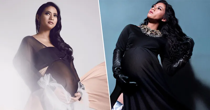 7 Inspirasi Gaya Maternity Shoot Glamor Ala Rini Yulianti