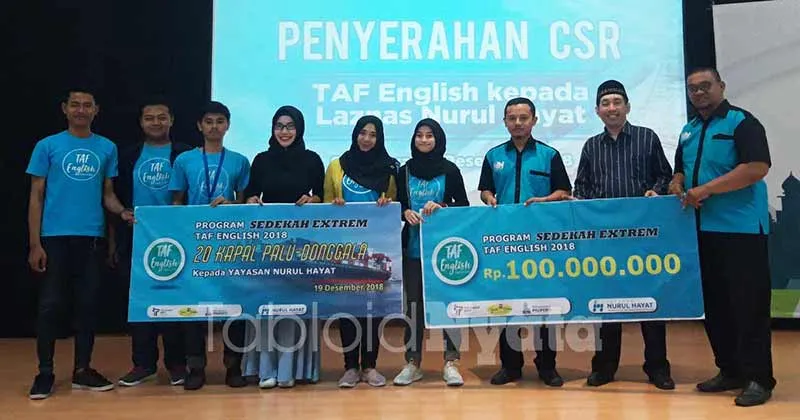 TAF English Sumbang 20 Kapal untuk Korban Bencana Palu