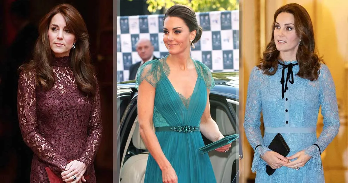 Contek 6 Tampilan Berkelas Kate Middleton dengan Gaun Berenda