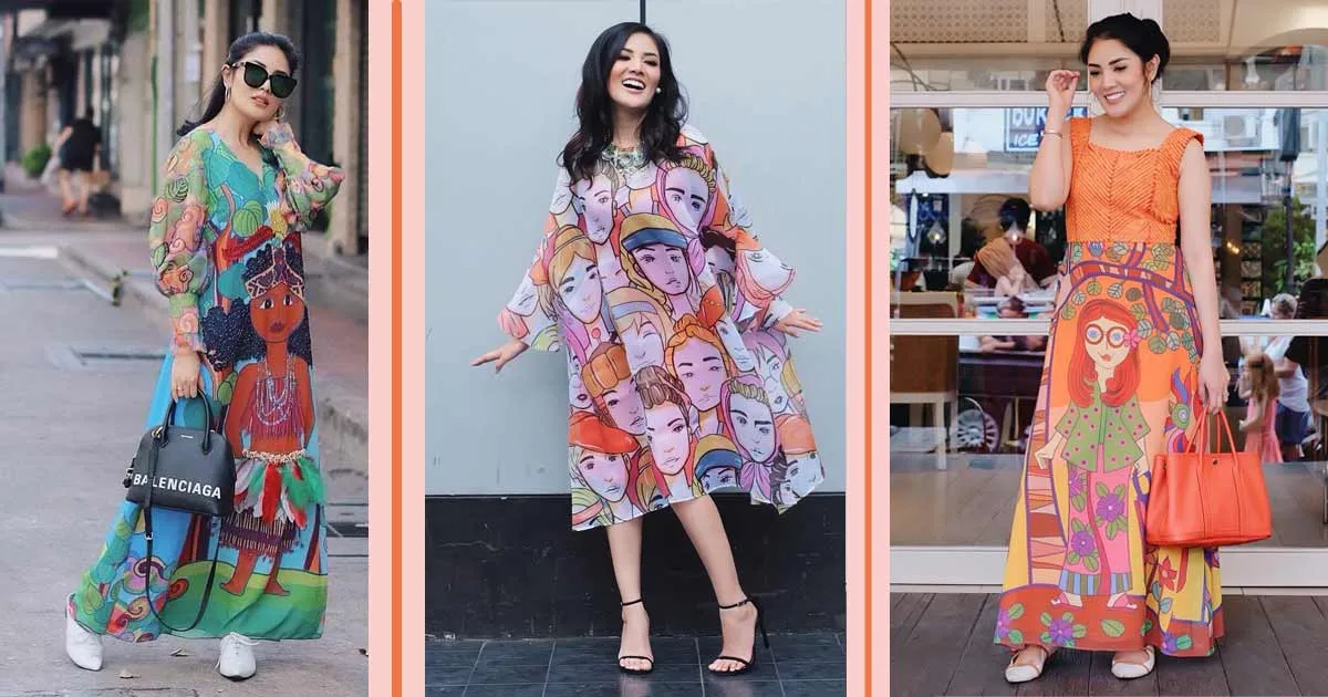 8 Fashion Nindy Ayunda Kenakan Baju Bermotif Out of The Box