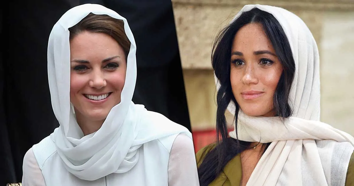 Adu Gaya Berkerudung Kate vs Meghan, Siapa yang Paling Anggun?
