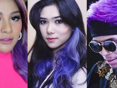 adu-gaya-seleb-rambut-ungu