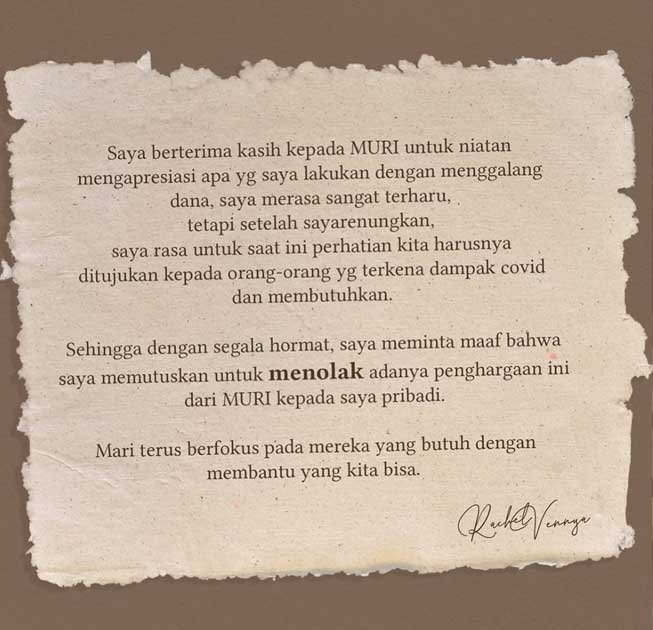 rachel-vennya-tolak-rekor-muri