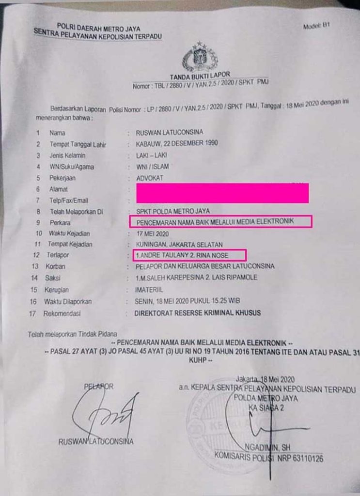andre-taulany-dan-rina-nose-dipolisikan