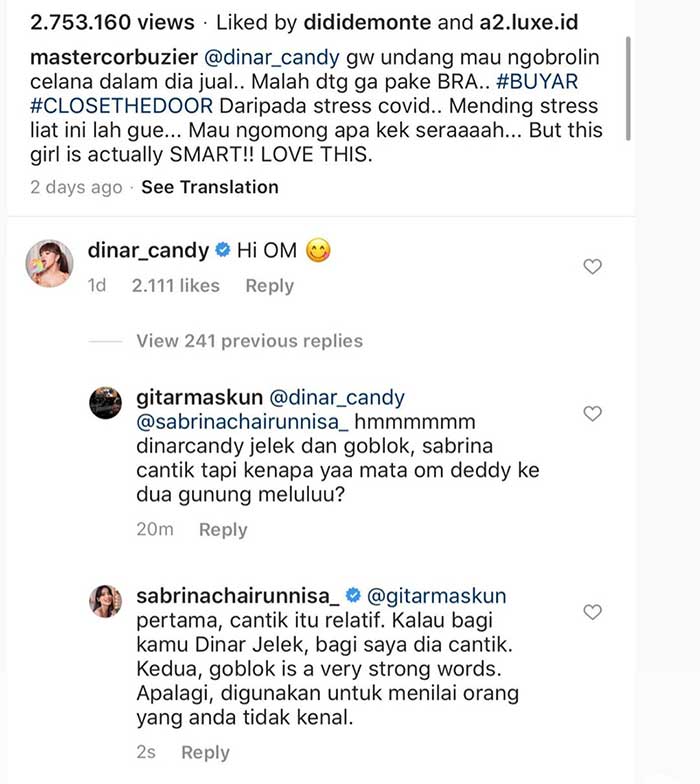 Deddy Corbuzier Dinar Candy