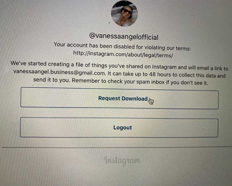 akun-ig-vanessa-angel-hilang