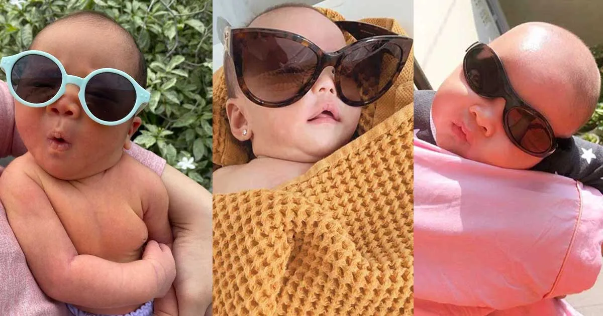 Yuk, Intip Gemasnya Gaya 10 Bayi Seleb Berjemur Pakai Kacamata!