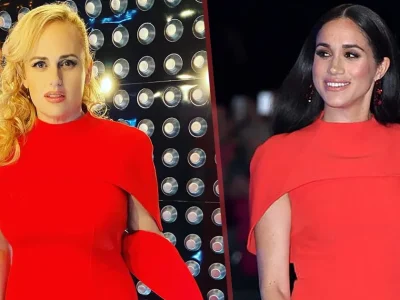 meghan-markle-dan-rebel-wilson-pakai-baju-gaun-kembar-merah