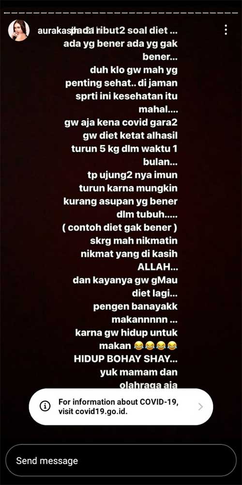 Aura Kasih diet