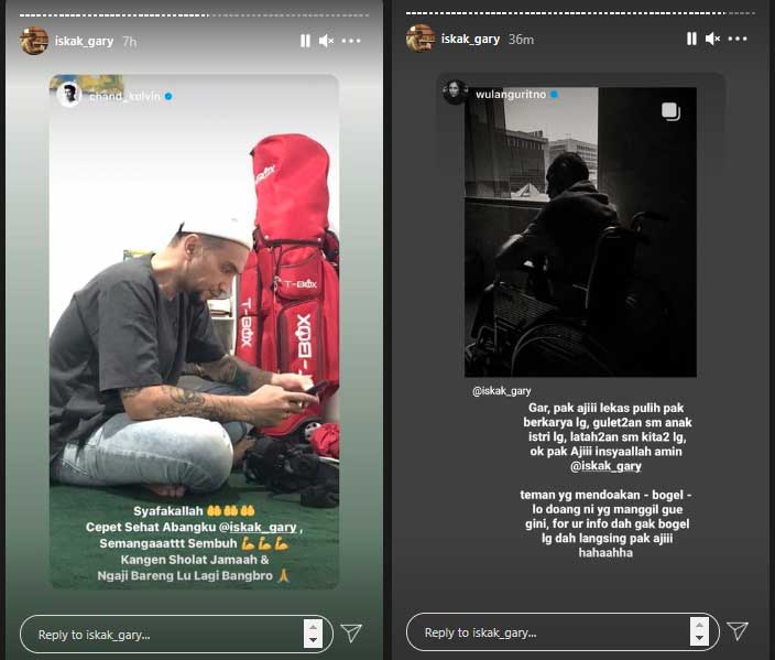 dukungan dari artis untuk gary iskak