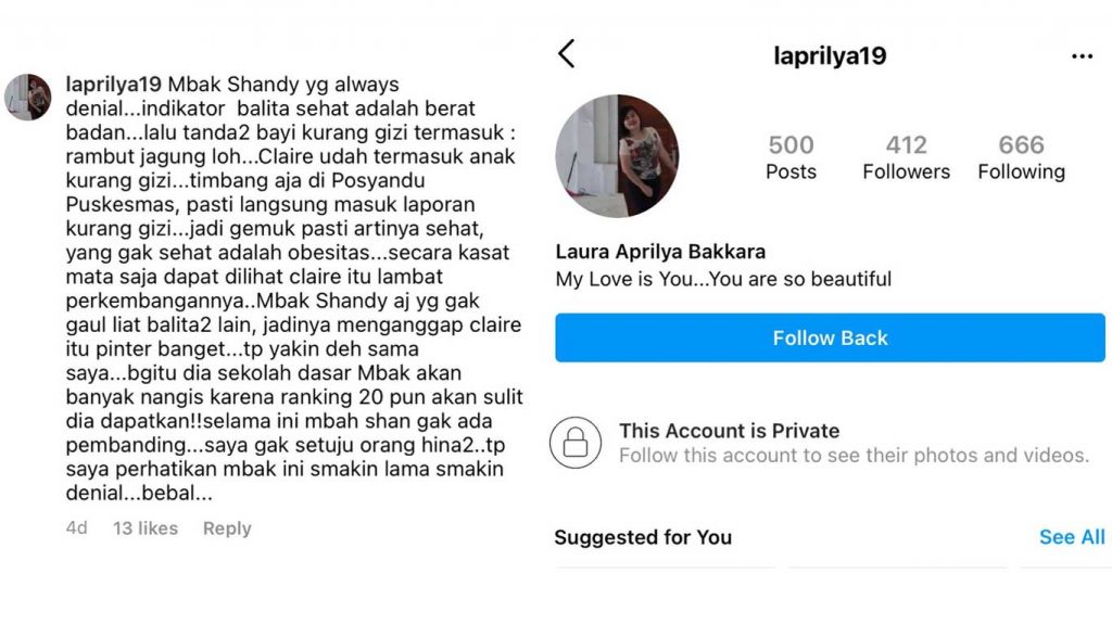 putri shandy aulia dibilang kurang gizi