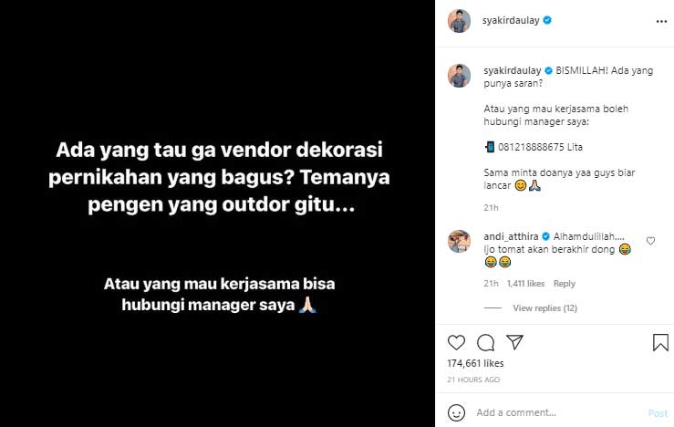 syakir daulay menikah muda vendor pernikahan