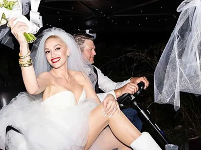 gaun pernikahan gwen stefani 1