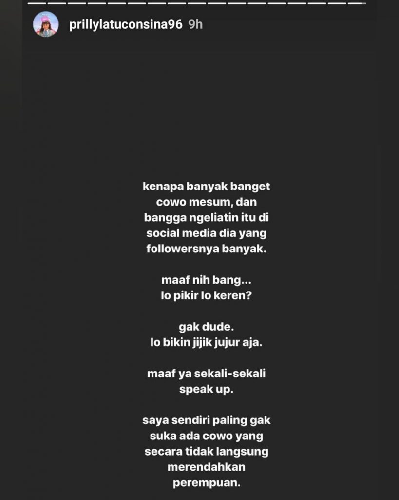 Sindiran Prilly untuk Okin