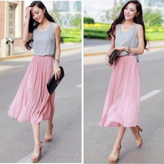 pink and grey dress