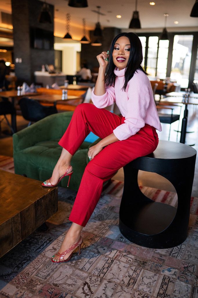 pink and red fashion mix and match