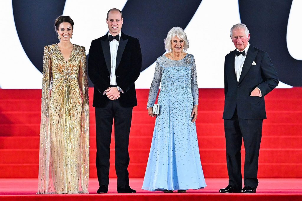 anggota-keluarga-kerajaan-pangeran-charles-camilla-kate-middleton-premiere-james-bond-007-no-time-to-die-pangeran-william-prince-