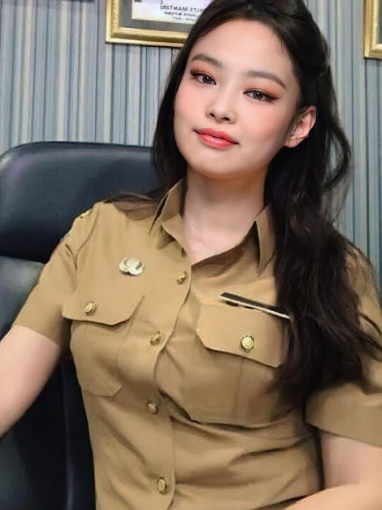 jennie blackpink pns foto editan seragam
