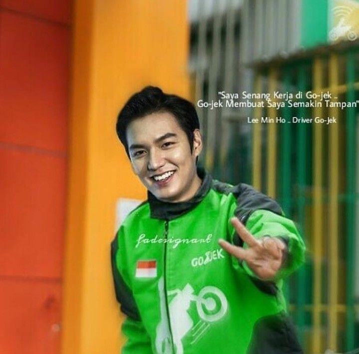 lee min ho driver ojol foto artis korea edit seragam ojol indonesia