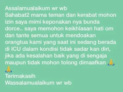 kecelakaan dorce-gamalama-sakit-tak-sadarkan-diri