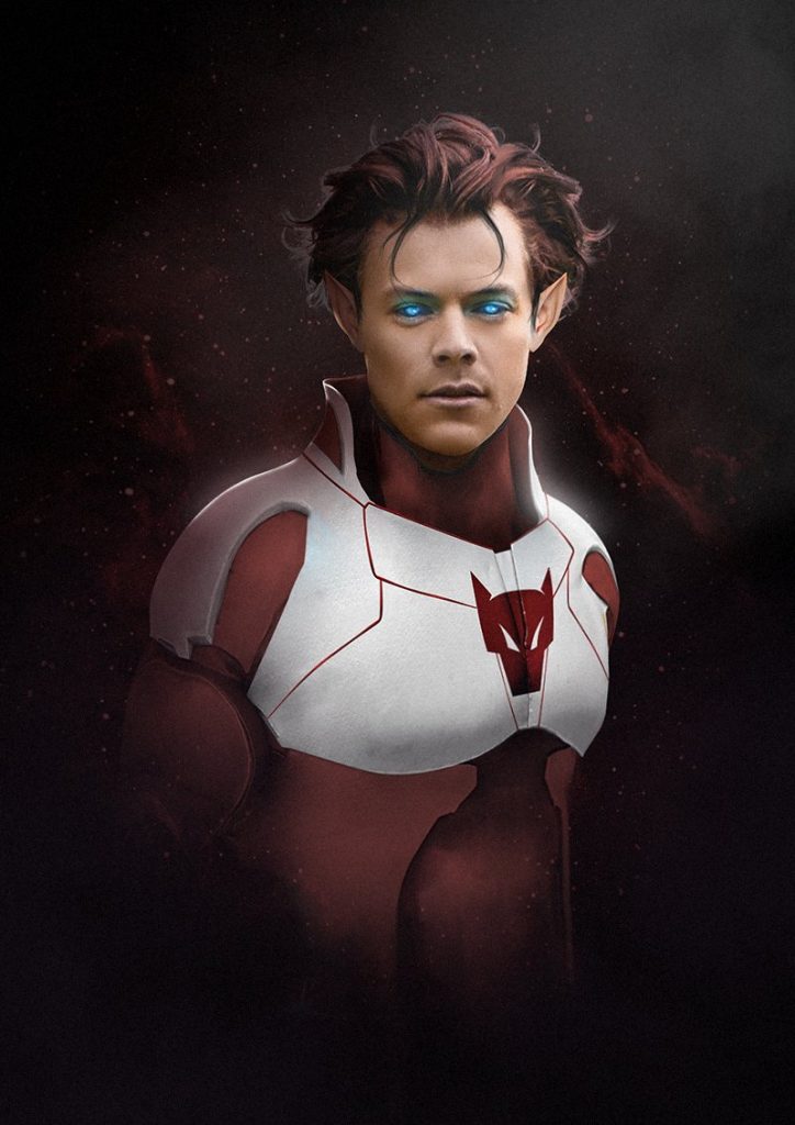 fanart harry styles as starfox mcu marvel cinematic universe