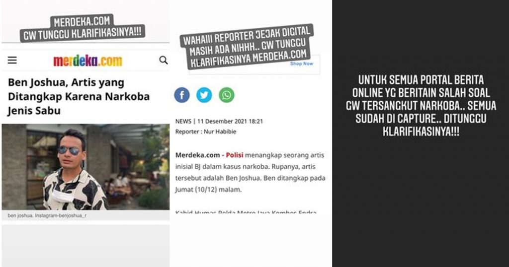 ben joshua ditangkap