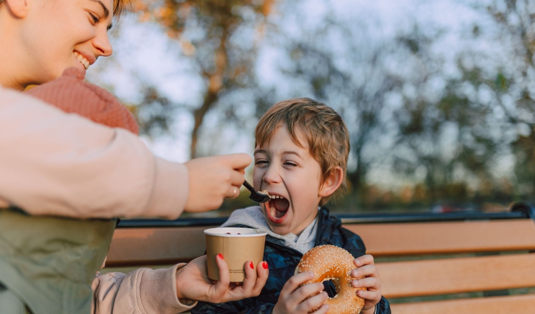 feeding a kid