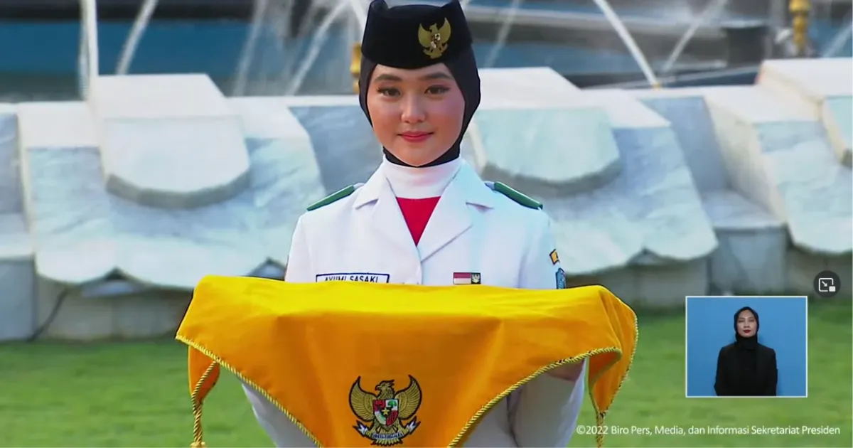 Fakta Ayumi Putri Sasaki, Si Cantik Pembawa Baki Bendera Saat Upacara Kemerdekaan