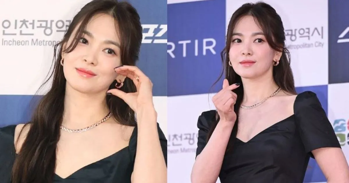 Potret Mewah Song Hye Kyo Pakai Perhiasan Senilai Rp1,8 Miliar di Blue Dragon Series Award 2023