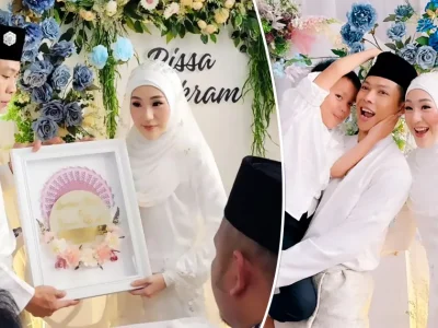 Intip Potret Pernikahan Ikram dan Larissa Chou yang Serba Putih