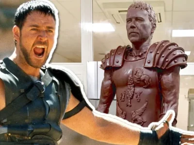Bintang ‘Gladiator’  Russel Crowe Mendapatkan Patung yang Terbuat dari Coklat