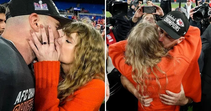Taylor Swift dan Travis Kelce Ciuman di Tengah Lapangan