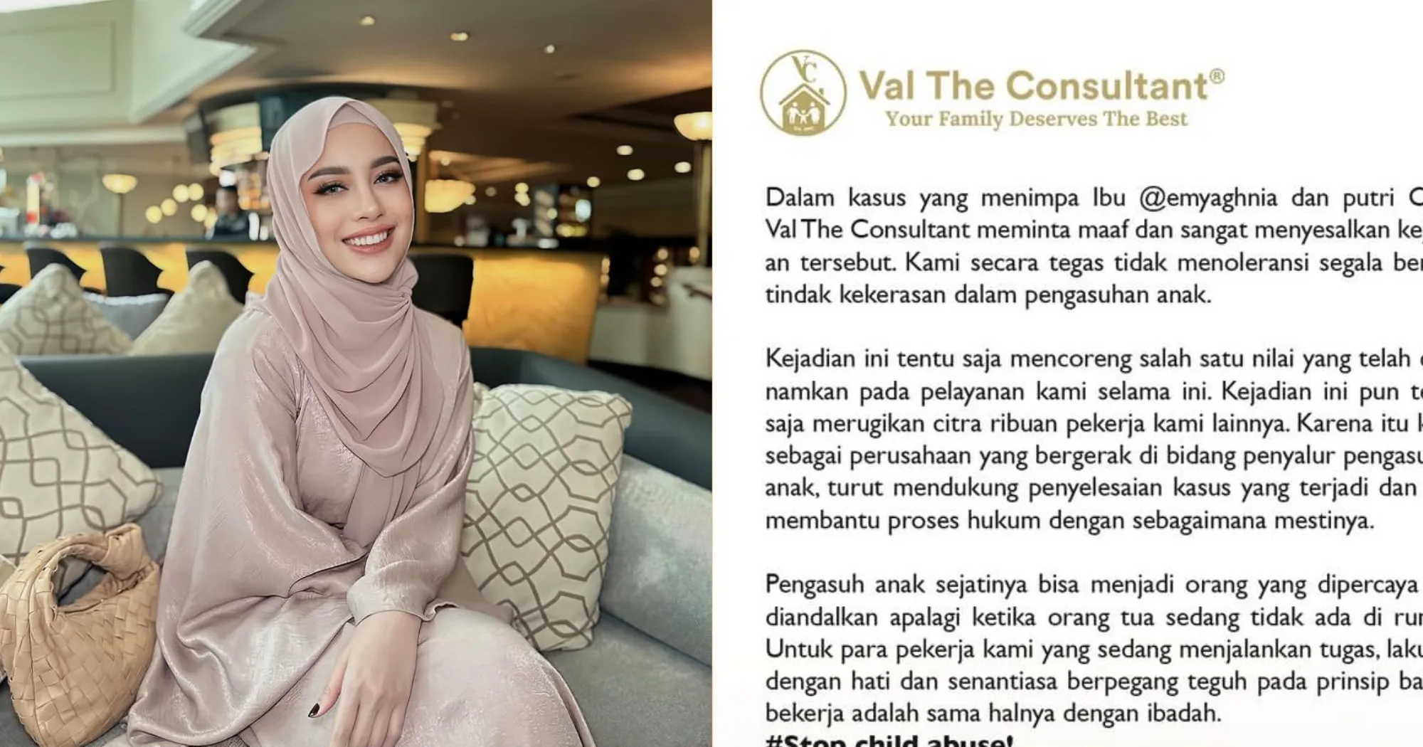 Viral Anak Aghnia Dianiaya, Yayasan Penyalur Babysitter Minta Maaf