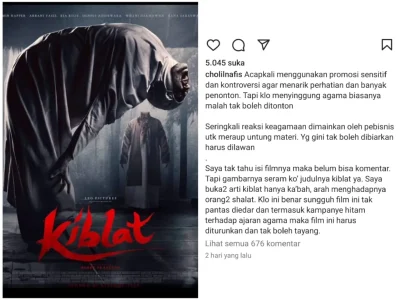 Kritikan Cholil Nafis dari MUI soal Film Kiblat yang jadi kontroversi. (Foto: Kolase dari tangkapan layar Instagram @cholilnafis)