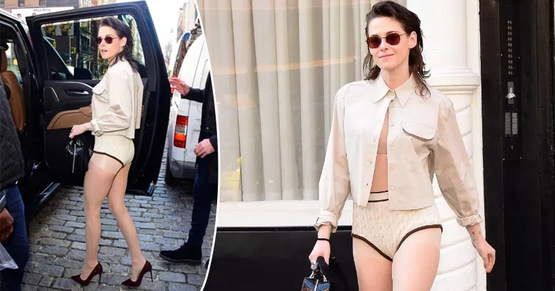Gaya Nyentrik Kristen Stewart Ikuti Tren Busana Tanpa Celana Panjang