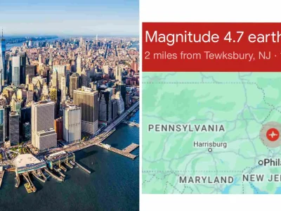 Kota New York dan sekitarnya dilanda gempa berkekuatan M4,7. (Foto: USGS)