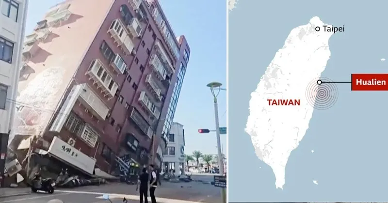 Potret Gedung-gedung Ambruk Akibat Gempa Dahsyat di Taiwan