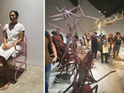 ROAD TO ARTJOG 2024: Performa Kinestetik, karya seniman Zulfian Amrullah yang ditampilkan di Galeri Salihara, Pasar Minggu, Jakarta. (Foto: Agnes/Nyata)