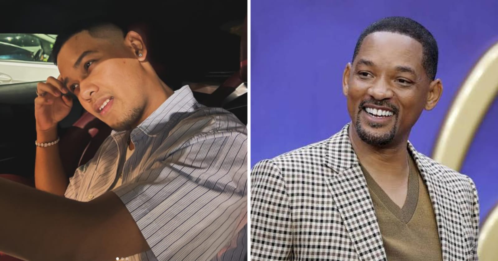 Penampilan baru Nino Kuya yang disebut netizen mirip Will Smith. (Foto: Instagram Astrid Kuya dan Will Smith)