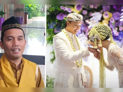Ustaz Maulana memberikan pesan kepada Rizky Febian dan Mahalini yang sudah sah menjadi suami istri. (Foto: Yanuar/Nyata dan Instagram/rizkyfbian)