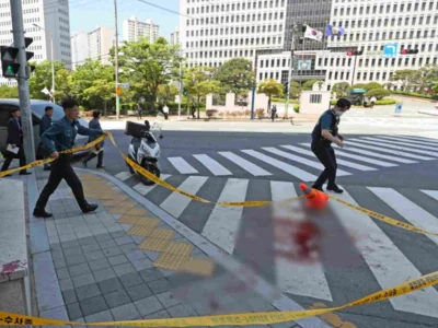 Lokasi kejadian YouTuber Korsel tewas ditikam di Busan. (Foto: Dok. Korea JongAng Daily)