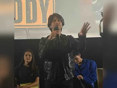 Ariyo Wahab saat konferensi pers serial film Love Daddy. (Foto: Stephine/Nyata)