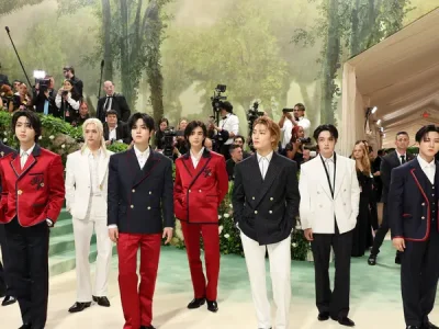 PERDANA: Stray Kids menghadiri Met Gala 2024. Foto : Dia Dipasupil/Getty Images/AFP